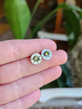 Load image into Gallery viewer, Circle Stamped Stud Earrings - Choose your stone
